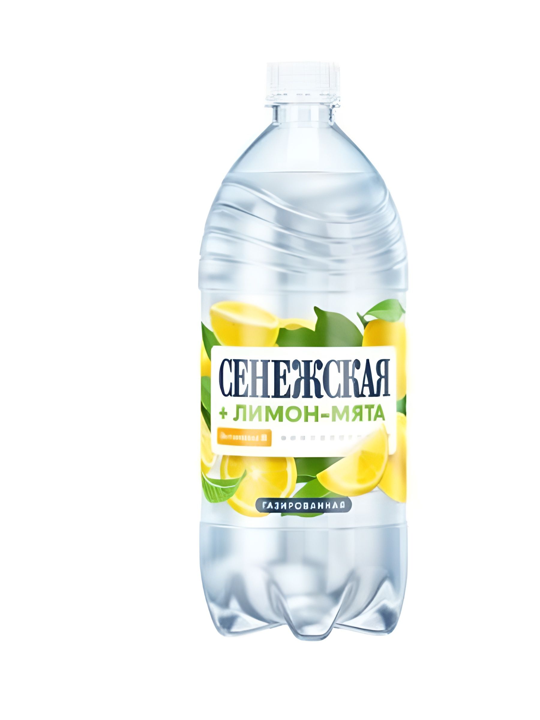 Вода Сенежская питьевая газированная, с соком Лимон - Мята, 1л х 6 шт