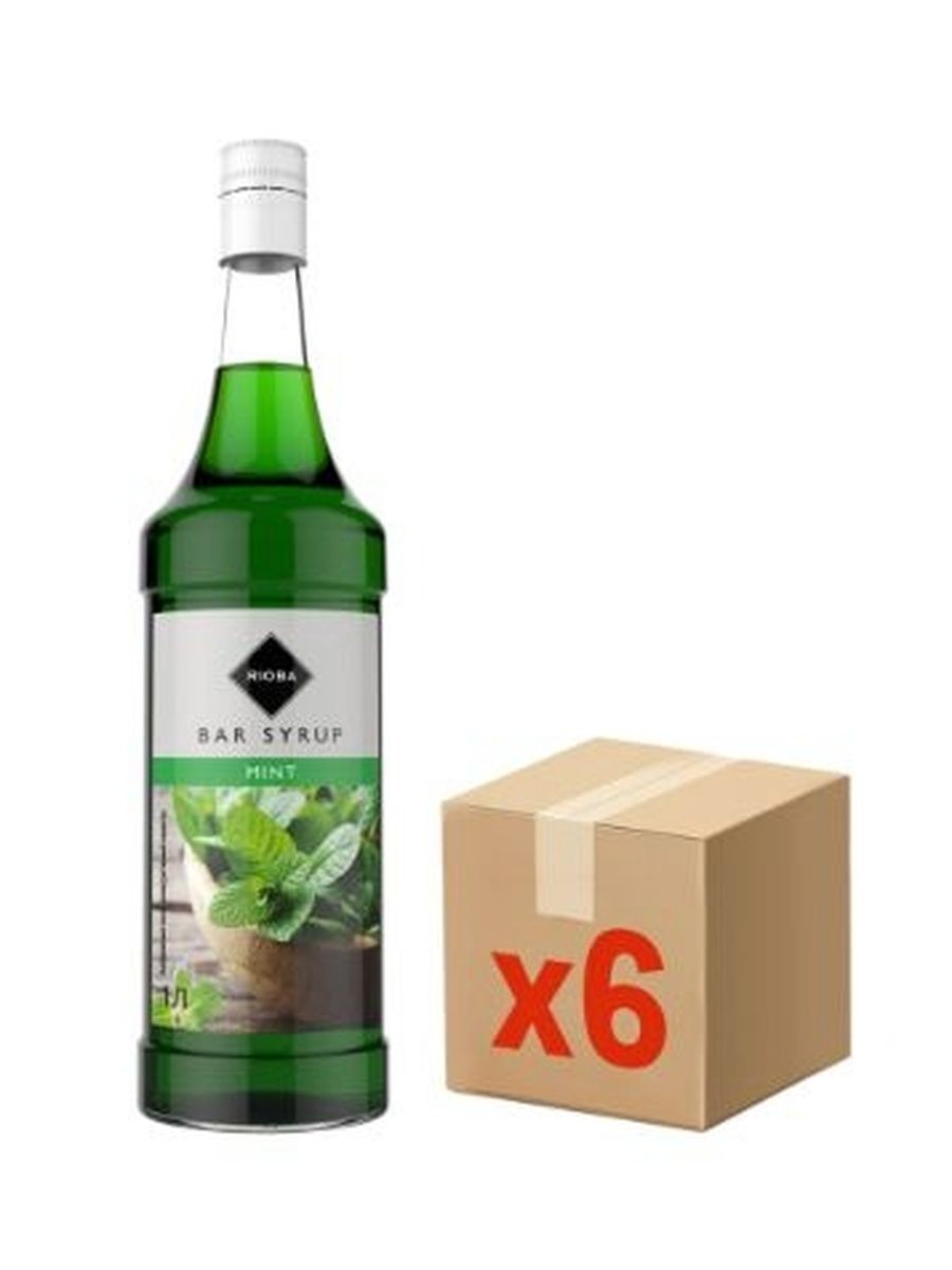 RIOBA Сироп Мята (мятный), 1л. Стекло. Упаковка 6 шт.