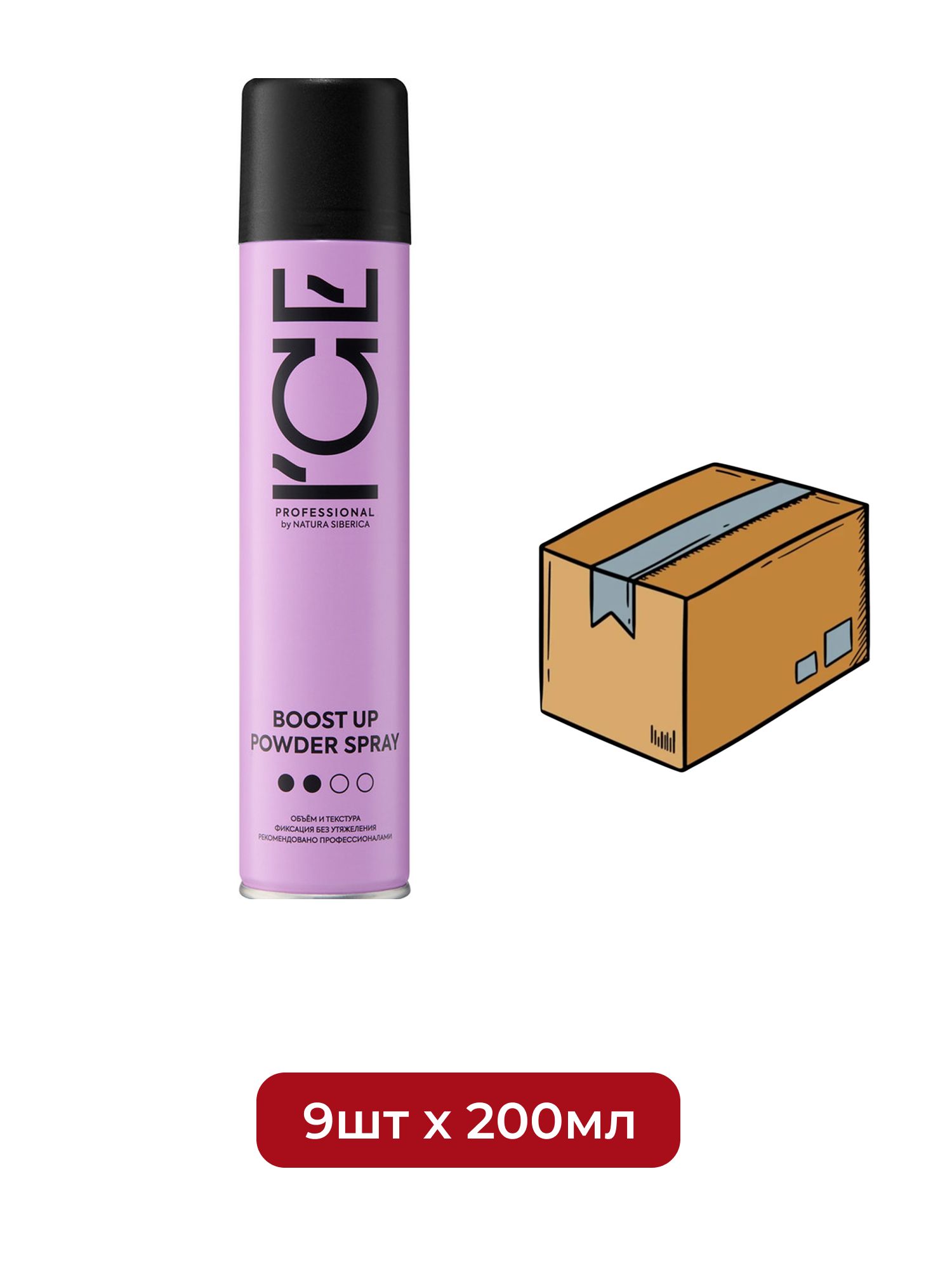 Спрей-пудра для объёма волос Boost Up Powder Spray ICE Professional by Natura Siberica Take It Home, 200 мл х 9шт.