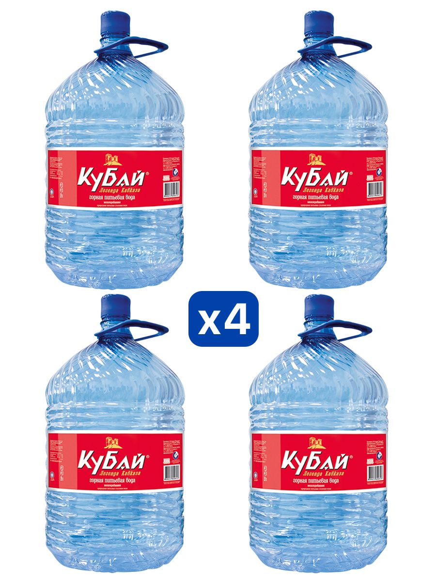 Вода питьевая Кубай 19л негазированная (бутыль одноразовая 4 шт.)
