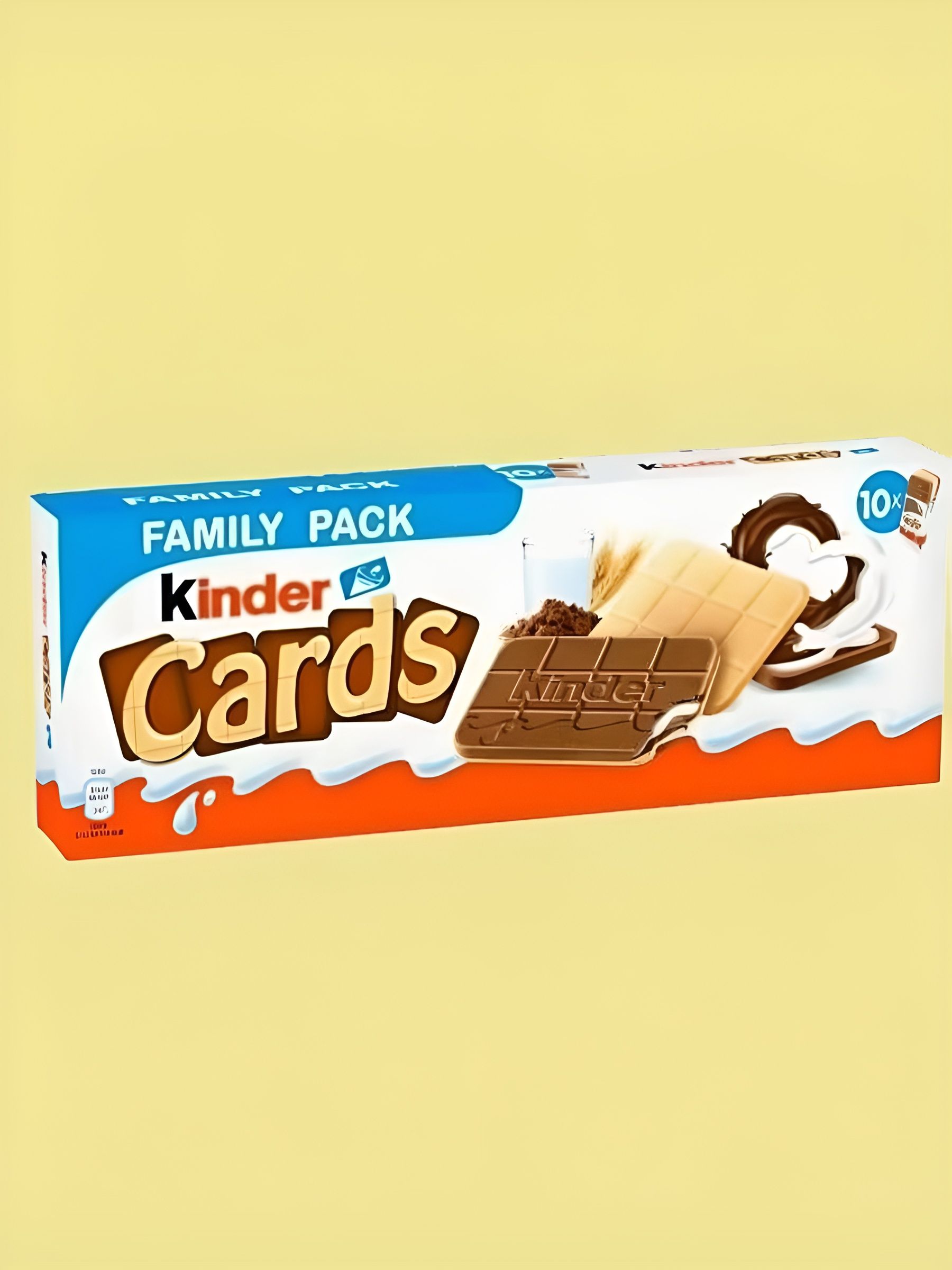 Печенье, шоколадно - молочное, Kinder Cards, 256гр.