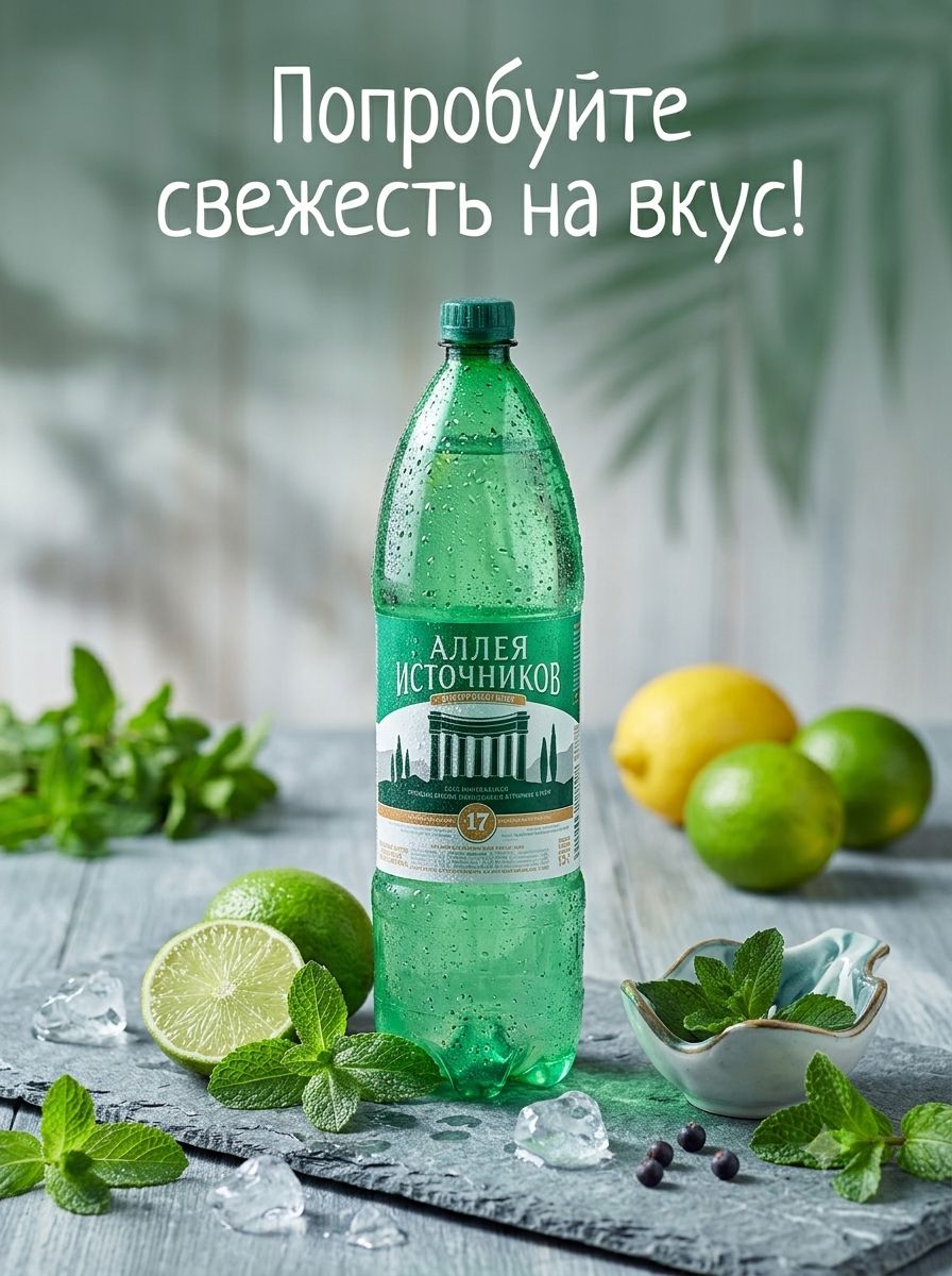 Вода Аллея источников №17 Аква-Вайт 1.5 литра, газ, пэт.( упаковка 6 шт)