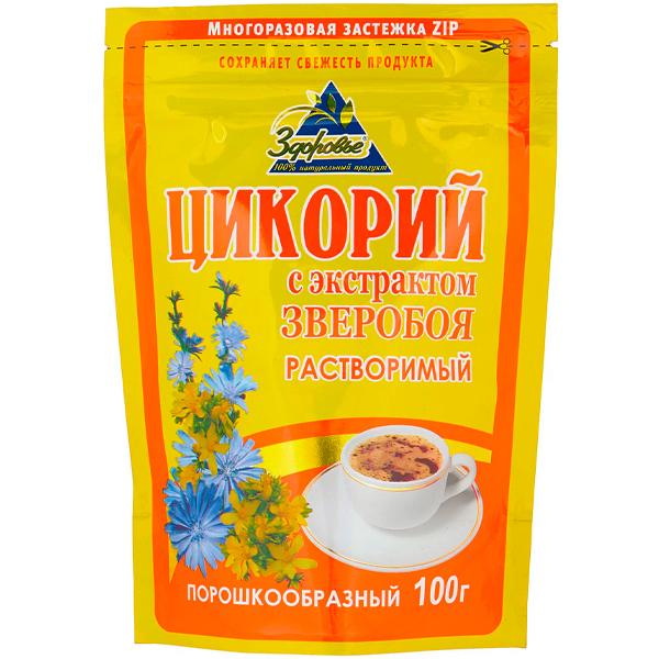 Цикорий Здоровье гранулированный с экстрактом зверобоя 100 гр