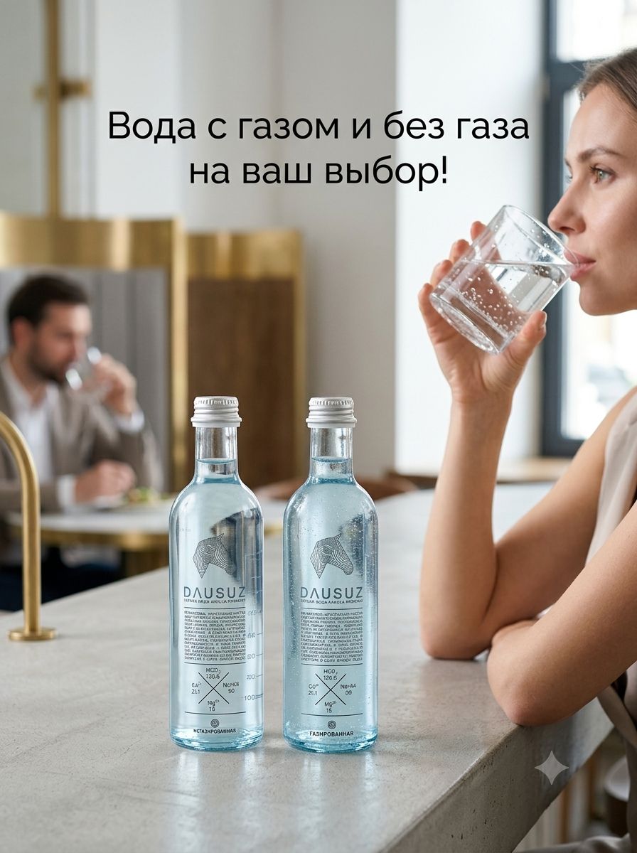 Вода Dausuz 0.275 литра , газ, стекло. Упаковка 20 шт.