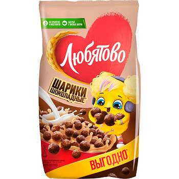 Готовый завтрак Любятово шарики шоколадные 500 гр