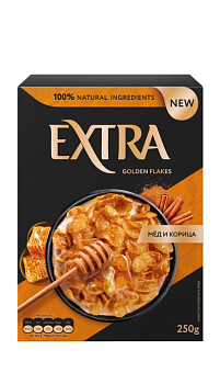 Готовый завтрак Extra Golden хлопья с мёдом и корицей 250 г