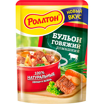 Бульон Роллтон говяжий домашний сухая смесь 90 гр