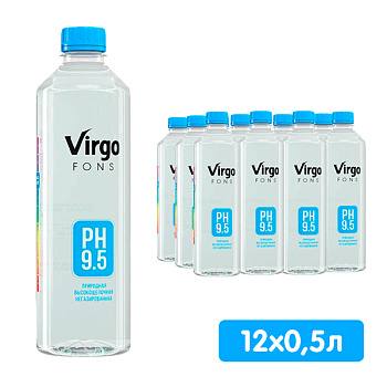 Вода минеральная Virgo fons 0.5 литра, без газа, пэт, 12 шт. в уп.