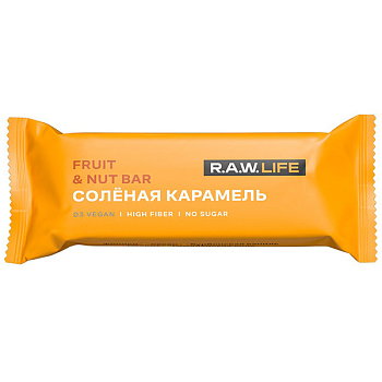 Батончик R.A.W. LIFE орехово-фруктовый Соленая карамель 47 гр