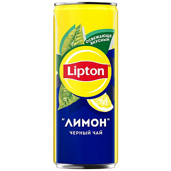 Холодный Чай Lipton / Липтон Лимон 0.25 литра, ж/б, 12 шт. в уп.