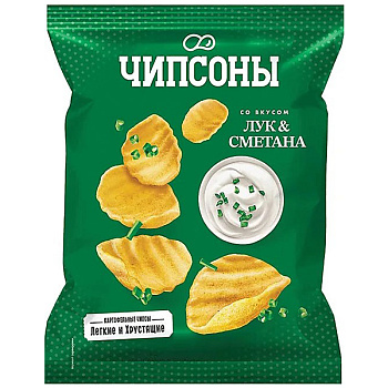 Чипсы Чипсоны со вкусом сметаны и лука 40 гр