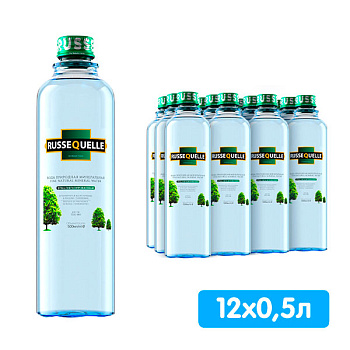 Вода RusseQuelle 0.5 литра, без газа, стекло, 12 шт. в уп.