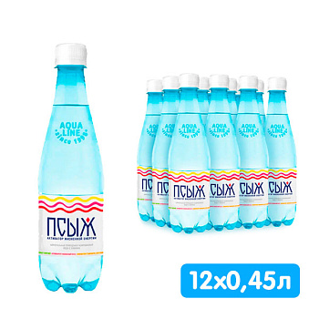 Вода Псыж лечебно-столовая 0.45 литра, газ, пэт, 12 шт. в уп.