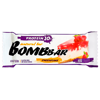 Батончик Bombbar Малиновый Чизкейк неглазированный 60 гр