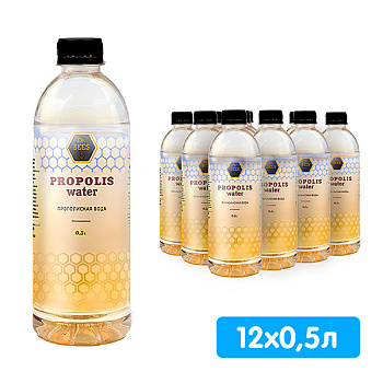 Вода Dr.Bees Propolis Water 0.5 литра, без газа, пэт, 12 шт. в уп.