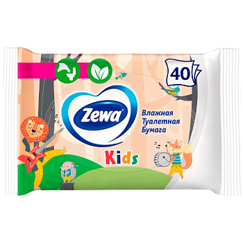 Влажная туалетная бумага Zewa Kids 42 листа