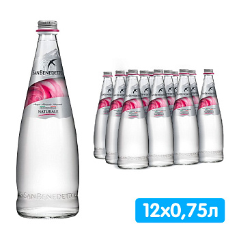 Вода San Benedetto 0.75 литра, без газа, стекло, 12 шт. в уп.