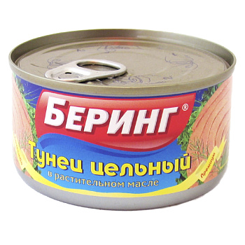 Тунец Беринг Премиум цельный в масле ж/б 200 гр
