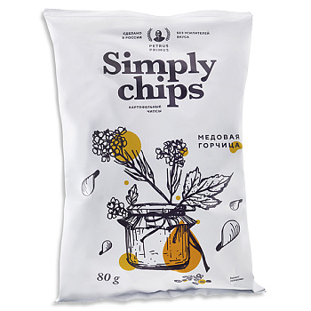 Чипсы Petrus Primus Simply Chips Медовая горчица 80 гр