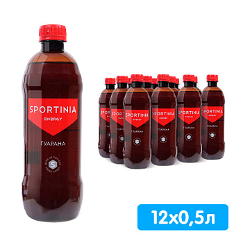 Напиток Sportinia Energy Гуарана 0,5 литра, без газа, пэт, 12 шт. в уп.