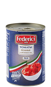 Томаты Federici резаные в собственном соку 425мл