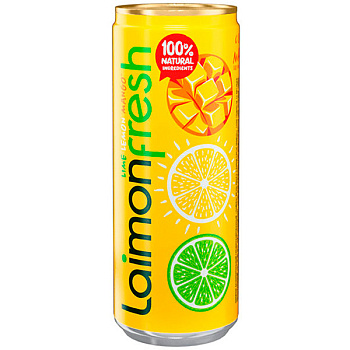 Напиток Laimon Fresh Mango 0.33 литра, среднегазированный, ж/б, 12 шт. в уп.