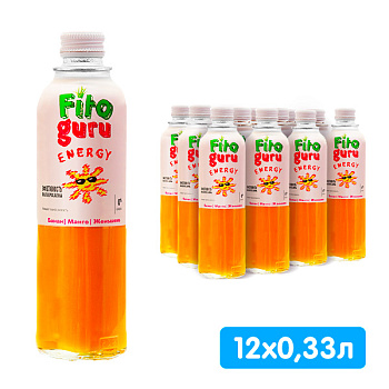 Сокосодержащий напиток Fitoguru манго, банан, женьшень 0.33 литра, стекло, 12 шт. в уп.