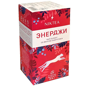 Чай Niktea Energy зеленый оолонг со вкусом энергетика 21 пак