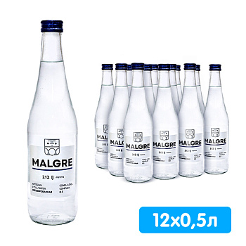 Вода Malgre 0.5 литра, без газа, стекло, 12 шт. в уп.
