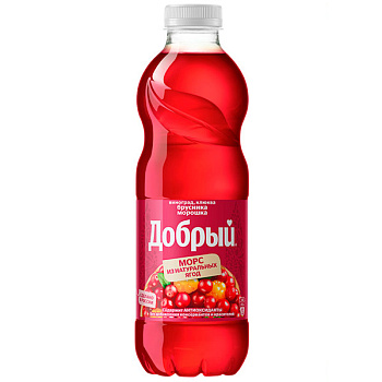 Морс Добрый брусника, морошка, виноград, клюква 0.97 литра, пэт