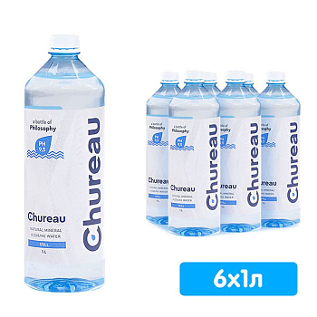 Вода минеральная Chureau 1 литр, без газа, пэт, 6 шт. в уп.
