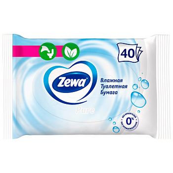 Влажная туалетная бумага Zewa Pure 42 листа