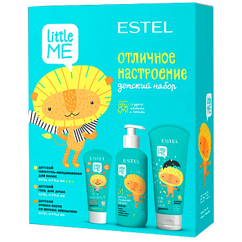 Набор подарочный Estel Little Me Детский Шампунь 300 мл + Гель для душа 200 мл + Зубная паста со вкусом апельсина 60 мл
