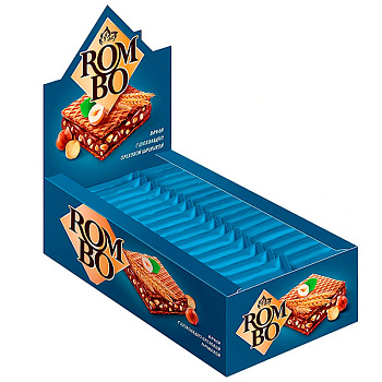 Вафли Rombo с ореховой начинкой 32 шт х 12,5 гр