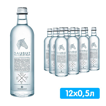 Вода Dausuz 0.5 литра, газ, стекло, 12 шт. в уп.