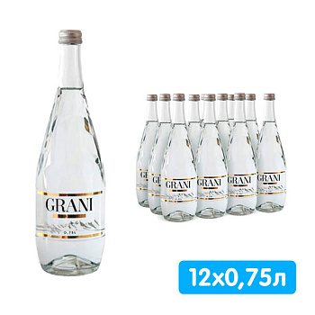 Вода Grani 0.75 литра, без газа, стекло, 12 шт. в уп.
