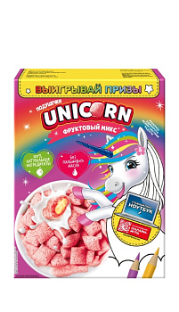 Готовый завтрак Unicorn подушечки с начинкой Фруктовый микс 200 г