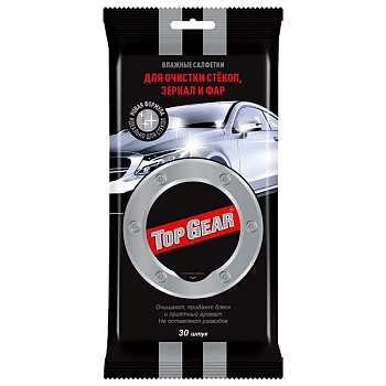 Автомобильные влажные салфетки Top Gear для стекол 30 шт