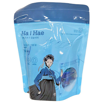 Капсулы для стирки белья HaHae Голубое небо 3 в 1, 30 шт