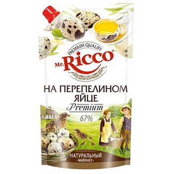Майонез Mr.Ricco Organic на перепелином яйце 67% 400 мл