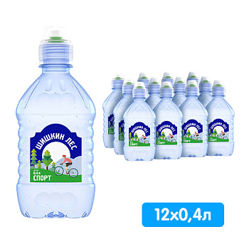 Вода Шишкин лес 0.4 литра, спорт, без газа, пэт, 12 шт. в уп.