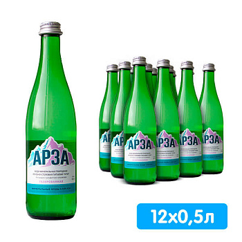 Вода лечебно-столовая Арза 0.5 литра, газ, стекло, 12 шт. в уп.