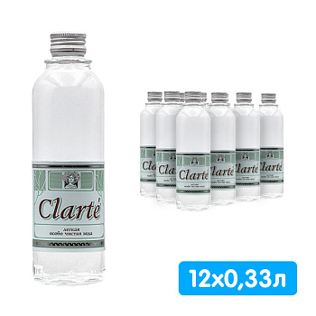 Вода Clarte 0.33 литра, без газа, стекло, 12 шт. в уп.