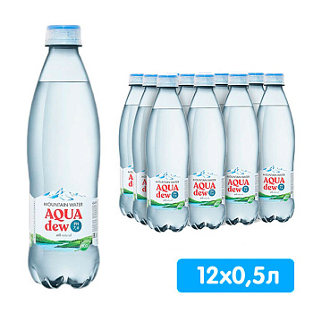 Вода Aqua Dew 0.5 литра, без газа, пэт, 12 шт. в уп.