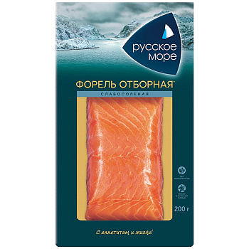Форель Русское море филе кусок слабосоленая 200 гр