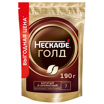 Кофе Nescafe / Нескафе Gold растворимый м/у 190 гр