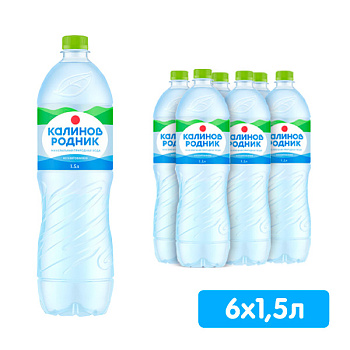 Вода Калинов Родник 1.5 литра, без газа, пэт, 6 шт. в уп.