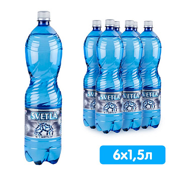 Вода Svetla 1.5 литра, без газа, пэт, 6 шт. в уп.