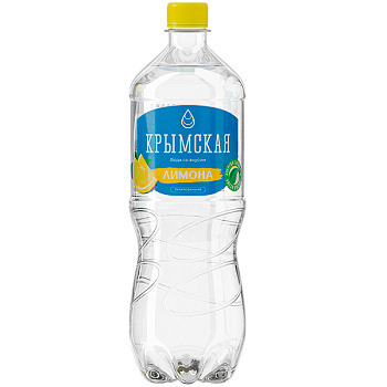 Вода Крымская вода со вкусом лимона 1 литр, газ, пэт, 12 шт. в уп.