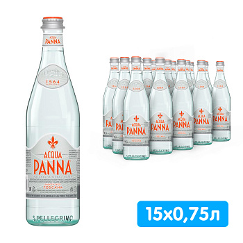 Вода Acqua Panna 0.75 литра, без газа, стекло, 15 шт. в уп.